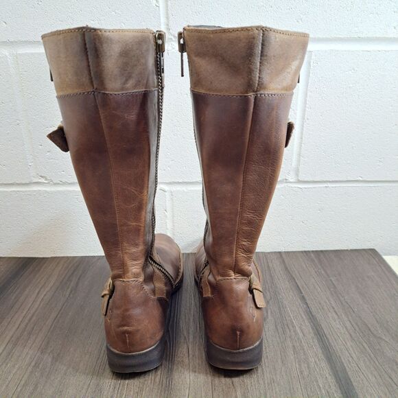 Born Kendell Moto Boots Women's Size 8 M Brown Leather Riding Biker Boots - Picture 4 of 8